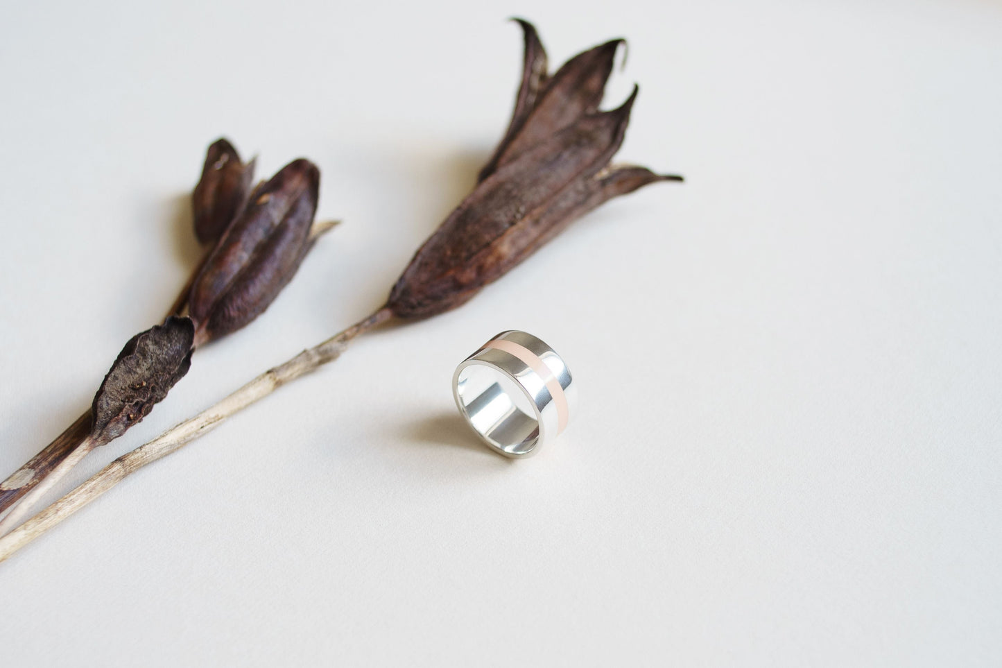 Ring "Stripe" (10 mm) with enamel (different colors to choose from)