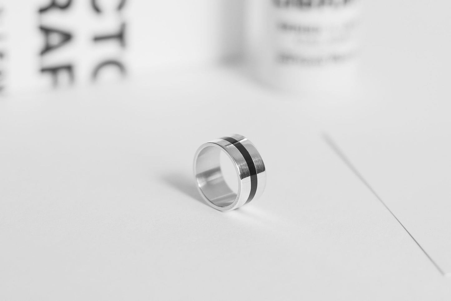Ring "Stripe" (10 mm) with enamel
