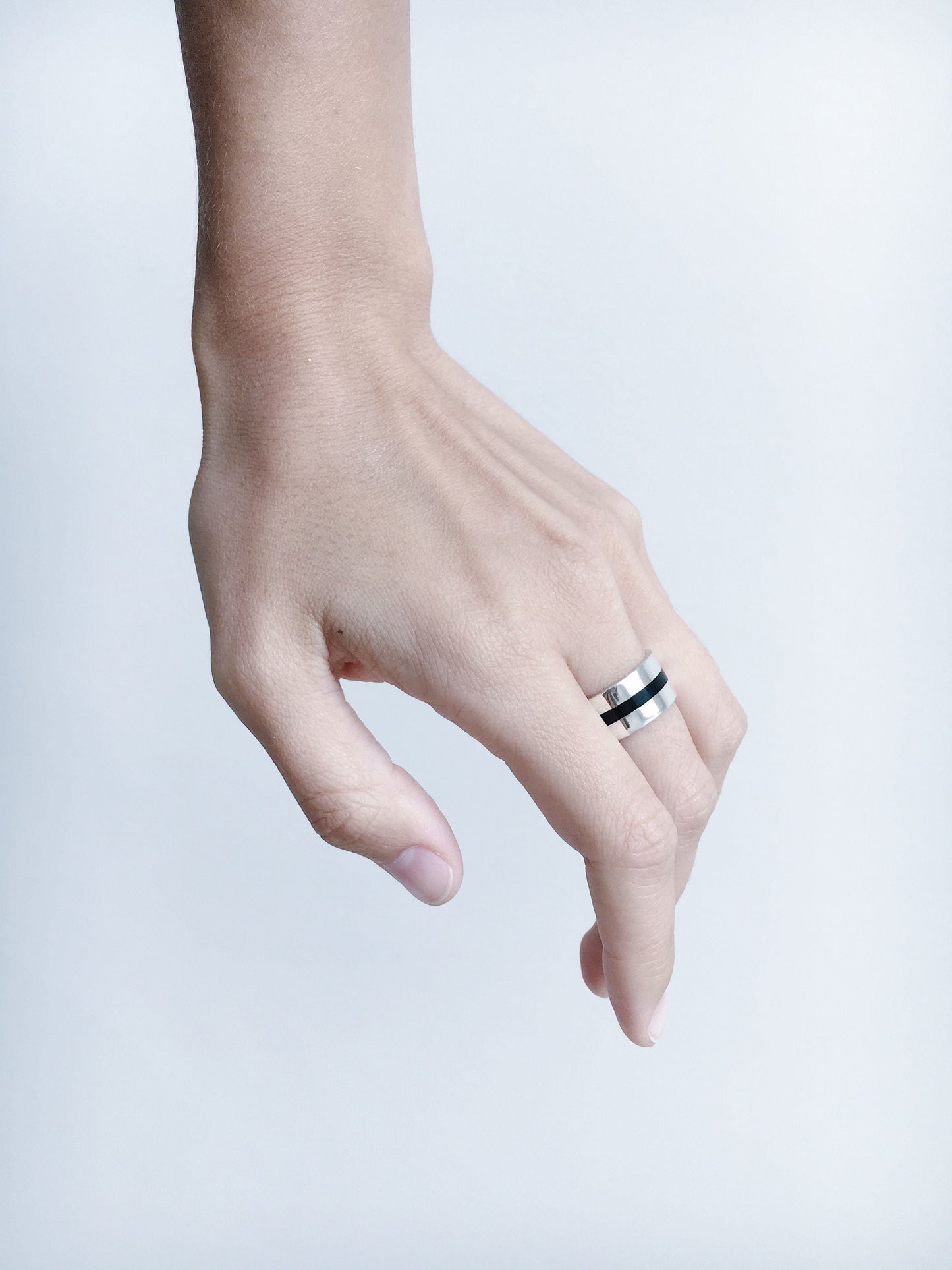 Ring "Stripe" (10 mm) with enamel