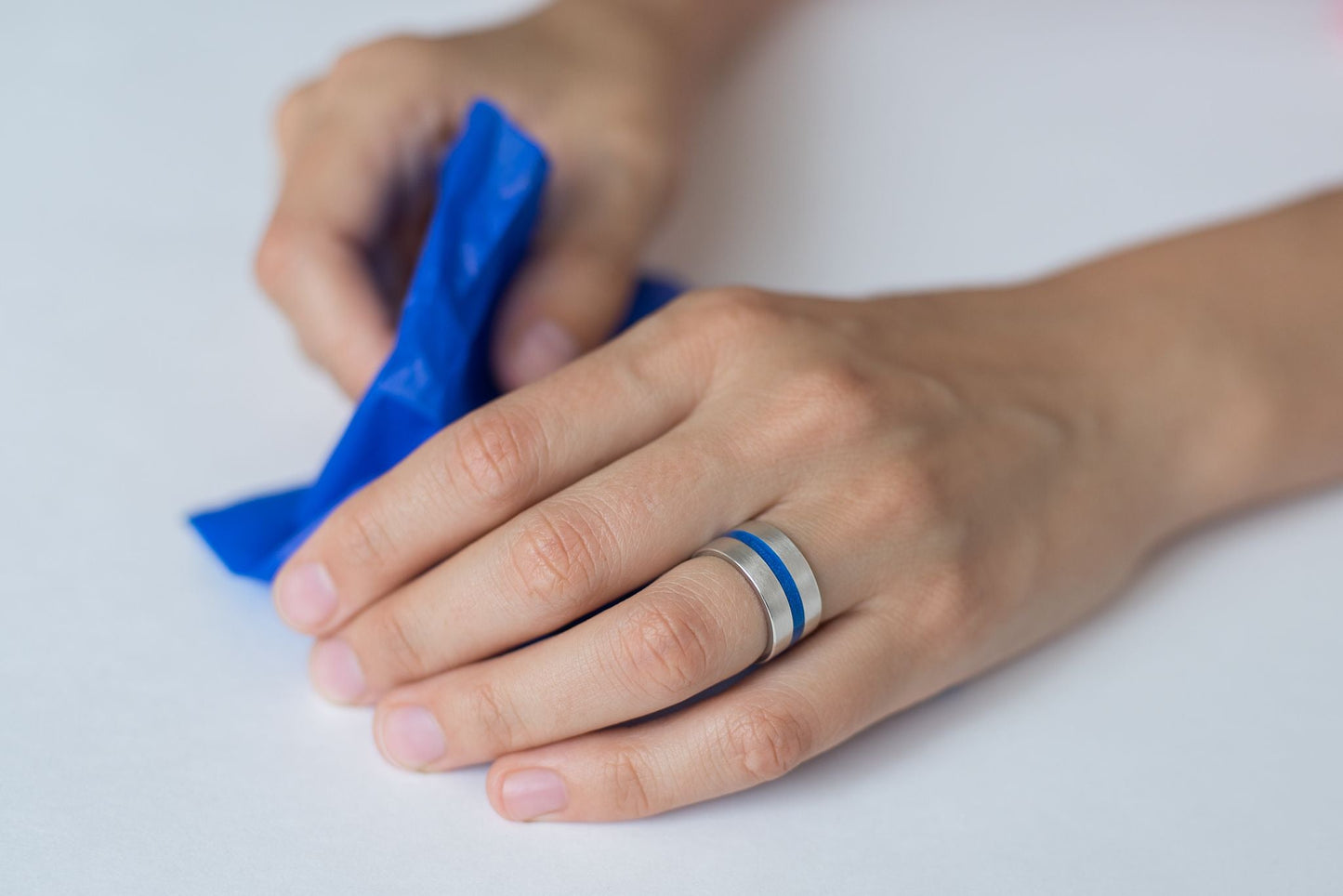 Ring "Stripe" (10 mm) with enamel (different colors to choose from)