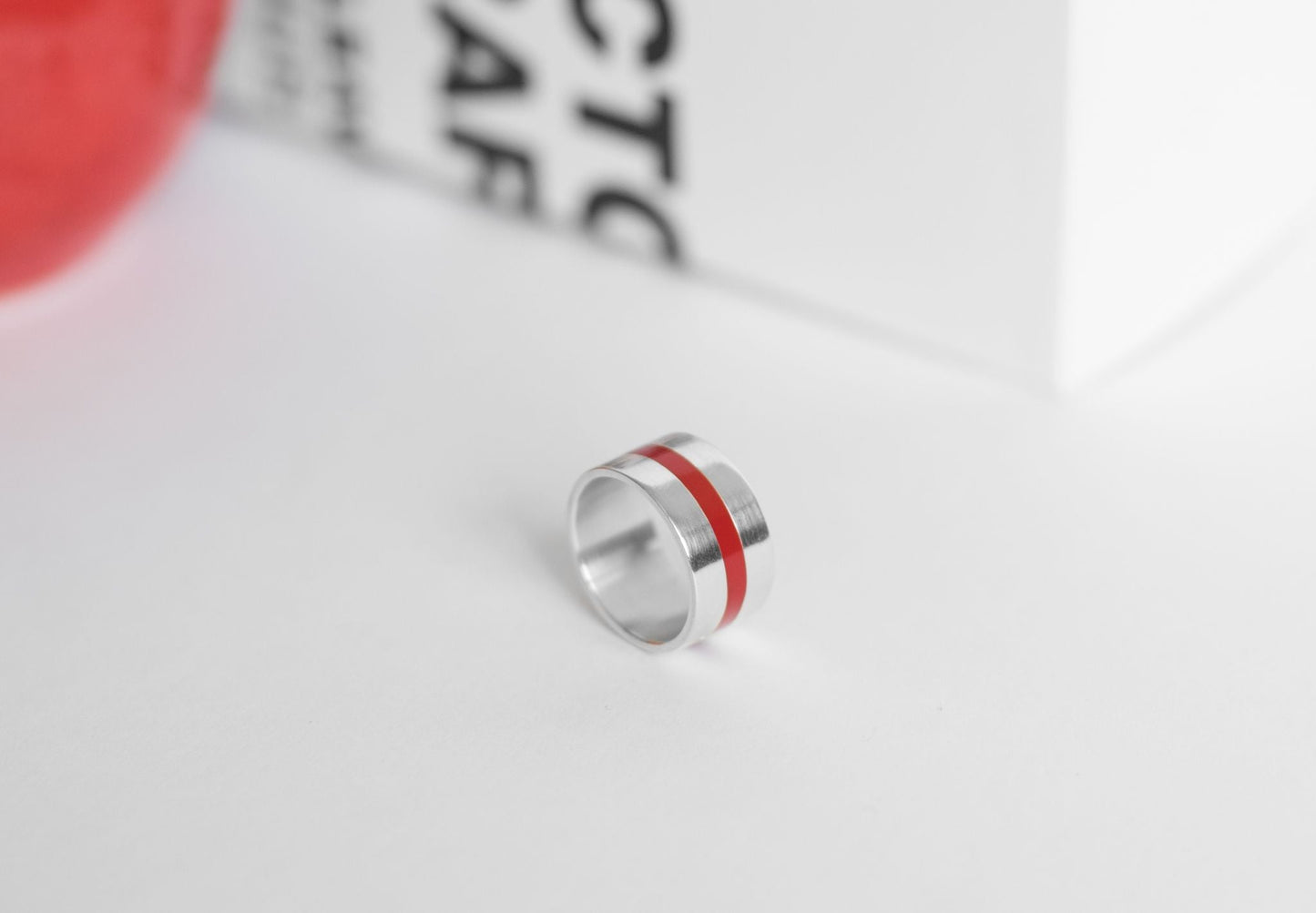 Ring "Stripe" (10 mm) with enamel (different colors to choose from)