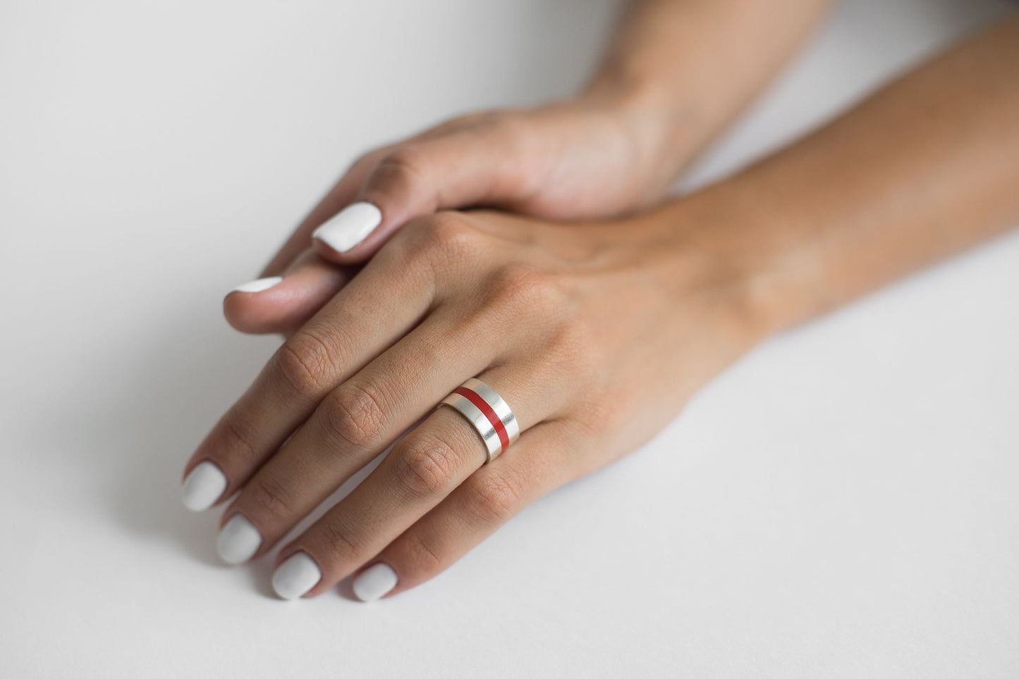 Ring "Stripe" (10 mm) with enamel (different colors to choose from)