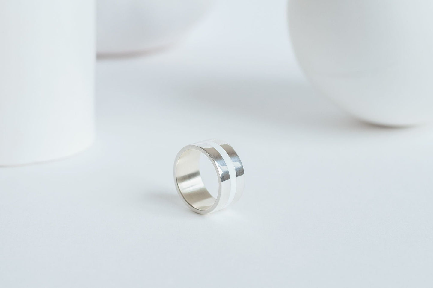 Ring "Stripe" (10 mm) with enamel (different colors to choose from)