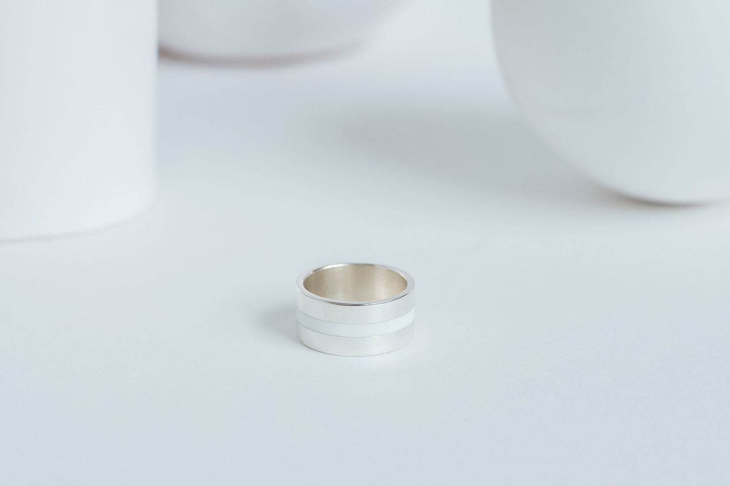 Ring "Stripe" (10 mm) with enamel