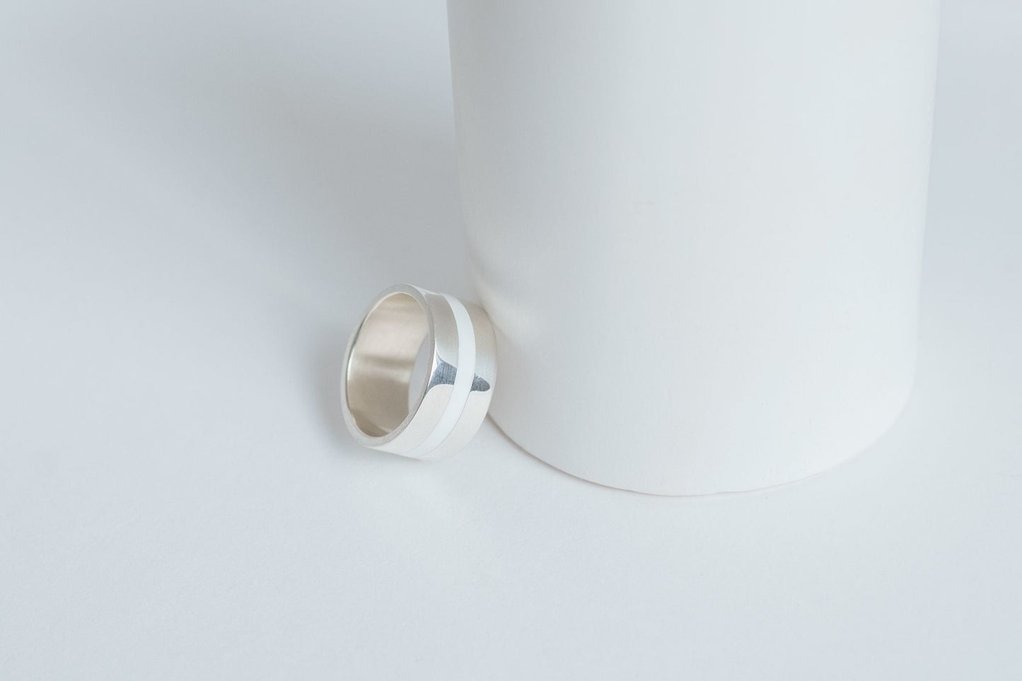 Ring "Stripe" (10 mm) with enamel