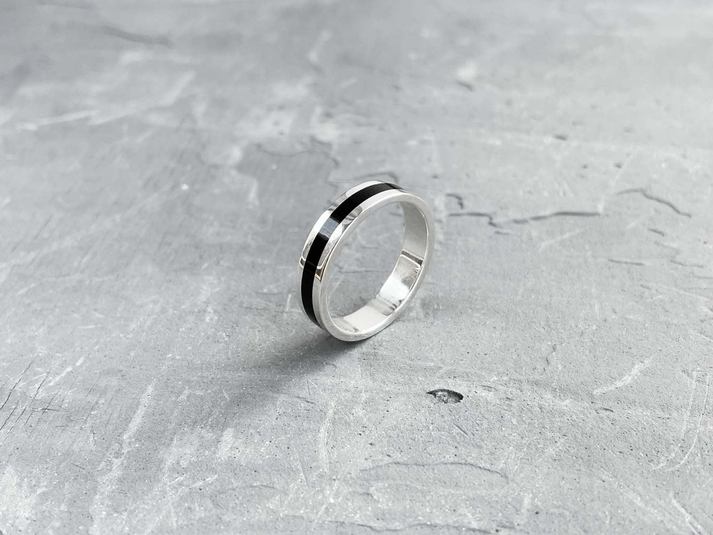 Ring "Stripe" (5 mm) with enamel