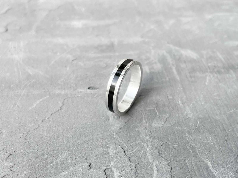 Ring "Stripe" (5 mm) with enamel (different colors to choose from)