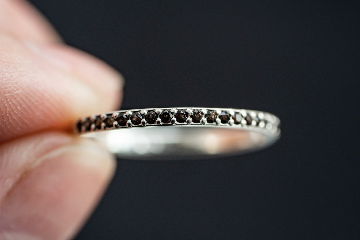 Ring "Thread" (gemstones for half a band)