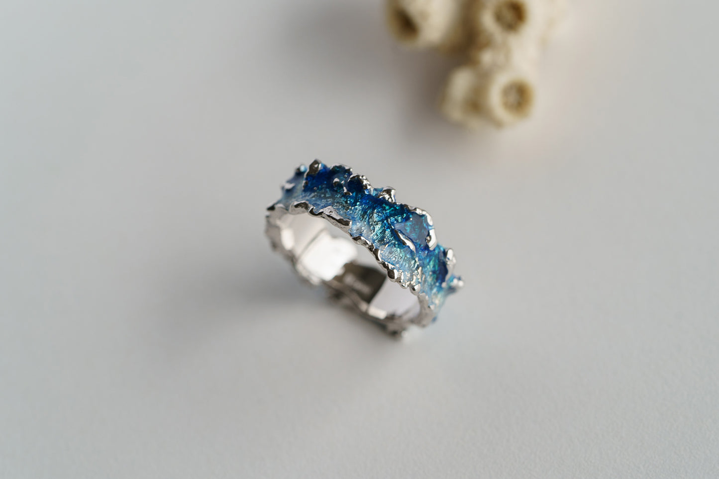 Ring "Wave" blue (6 mm)