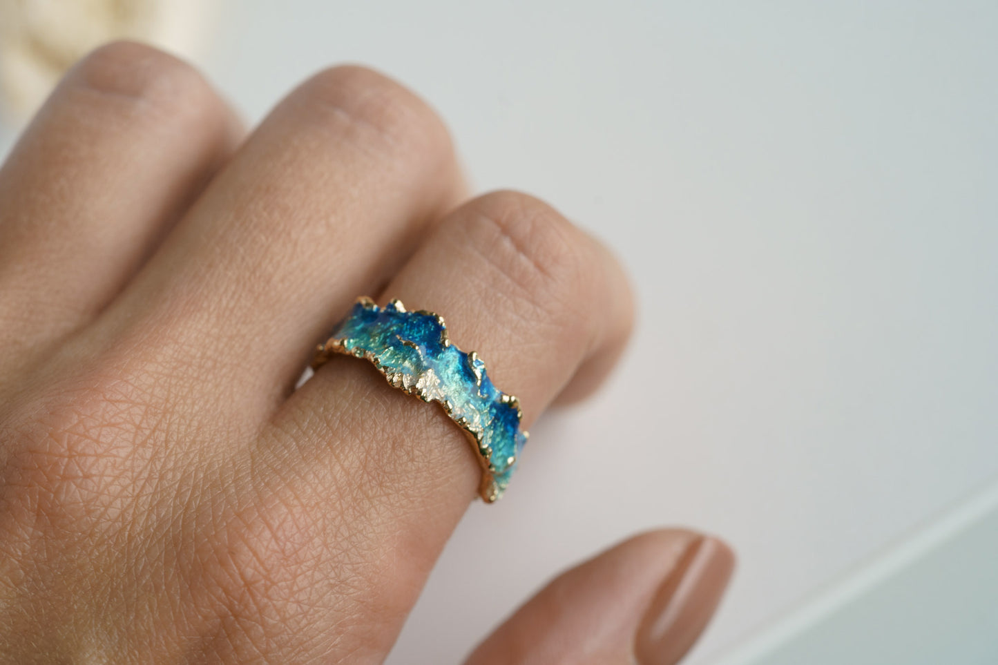 Ring "Wave" blue (6 mm)
