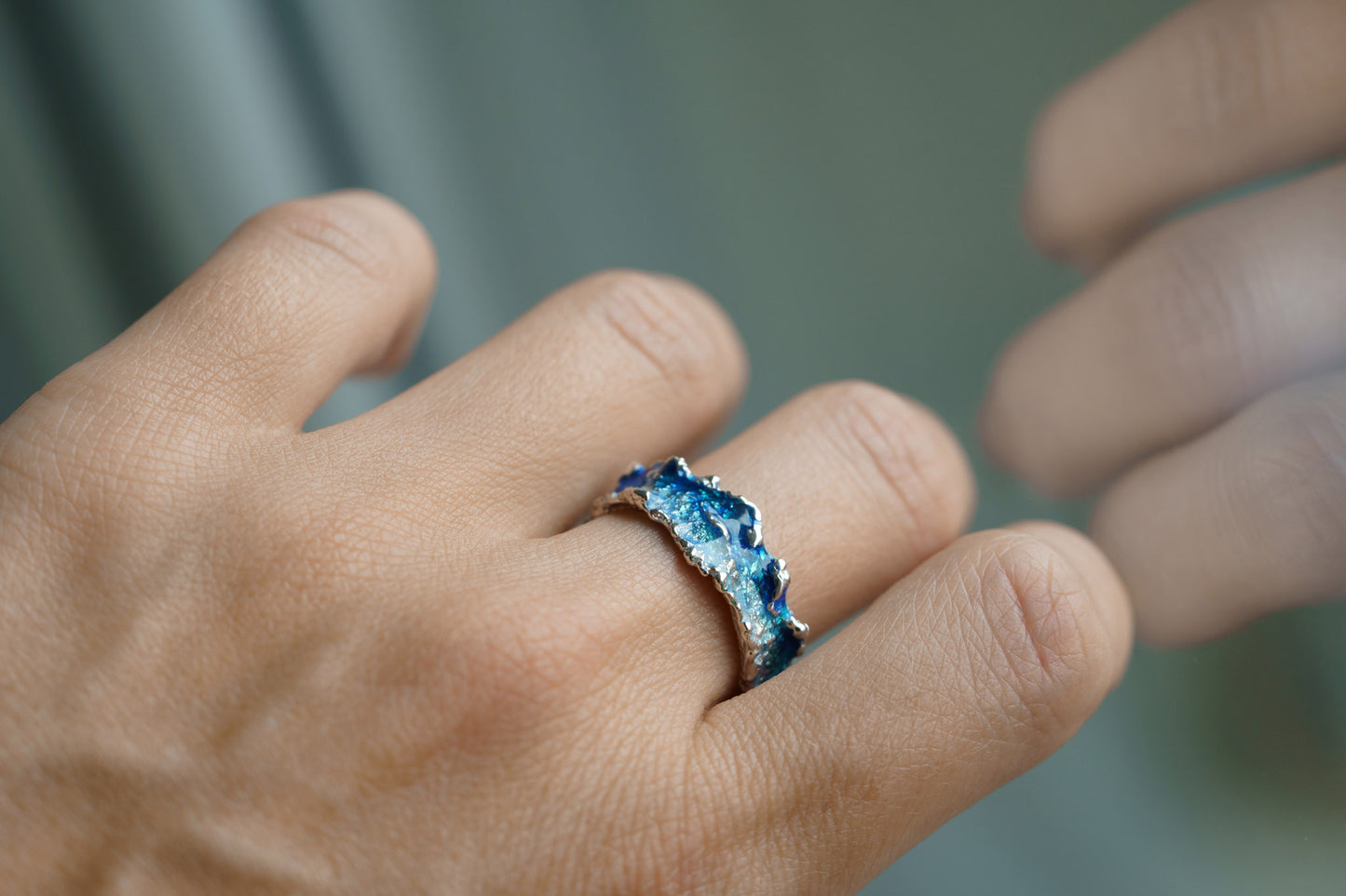 Ring "Wave" blue (6 mm)