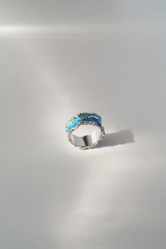 Ring "Wave" blue (10 mm)