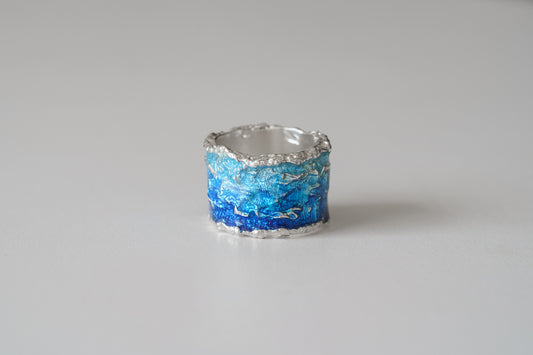 Ring "Wave" blue (15 mm)