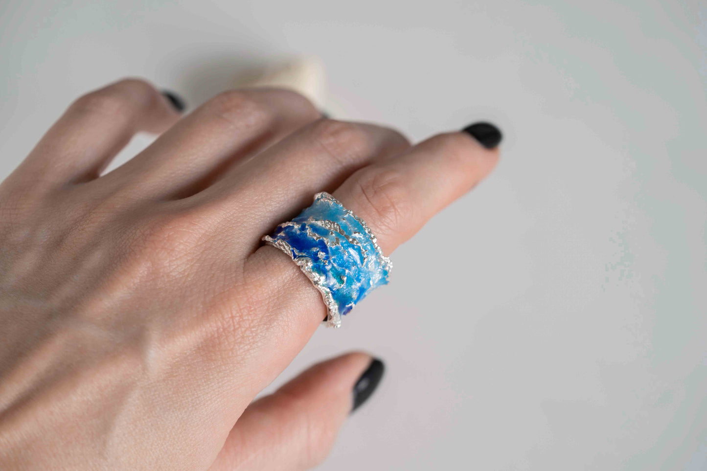 Ring "Wave" blue (15 mm)