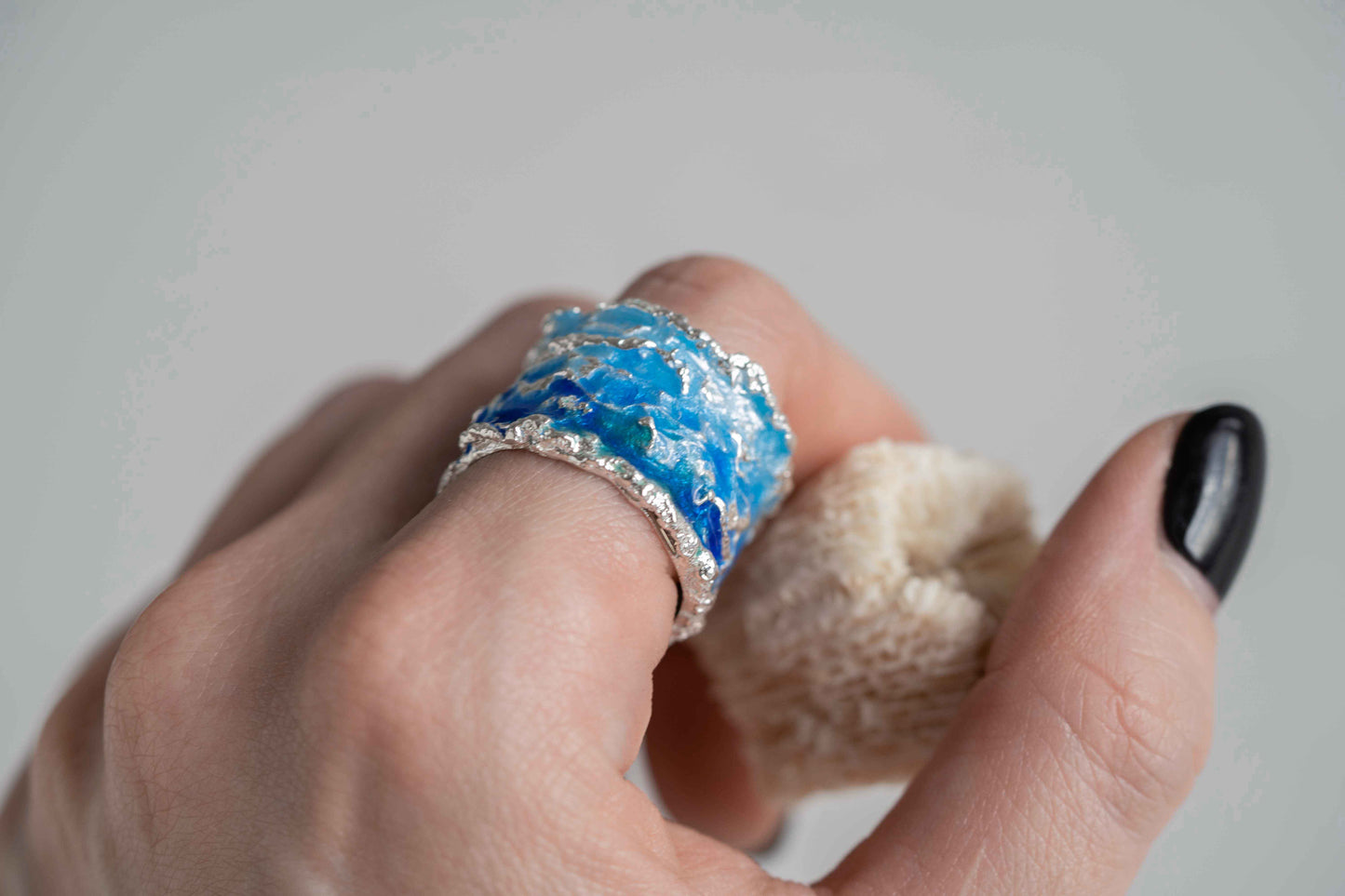 Ring "Wave" blue (15 mm)