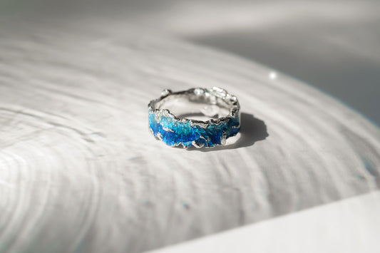 Ring "Wave" blue (6 mm)
