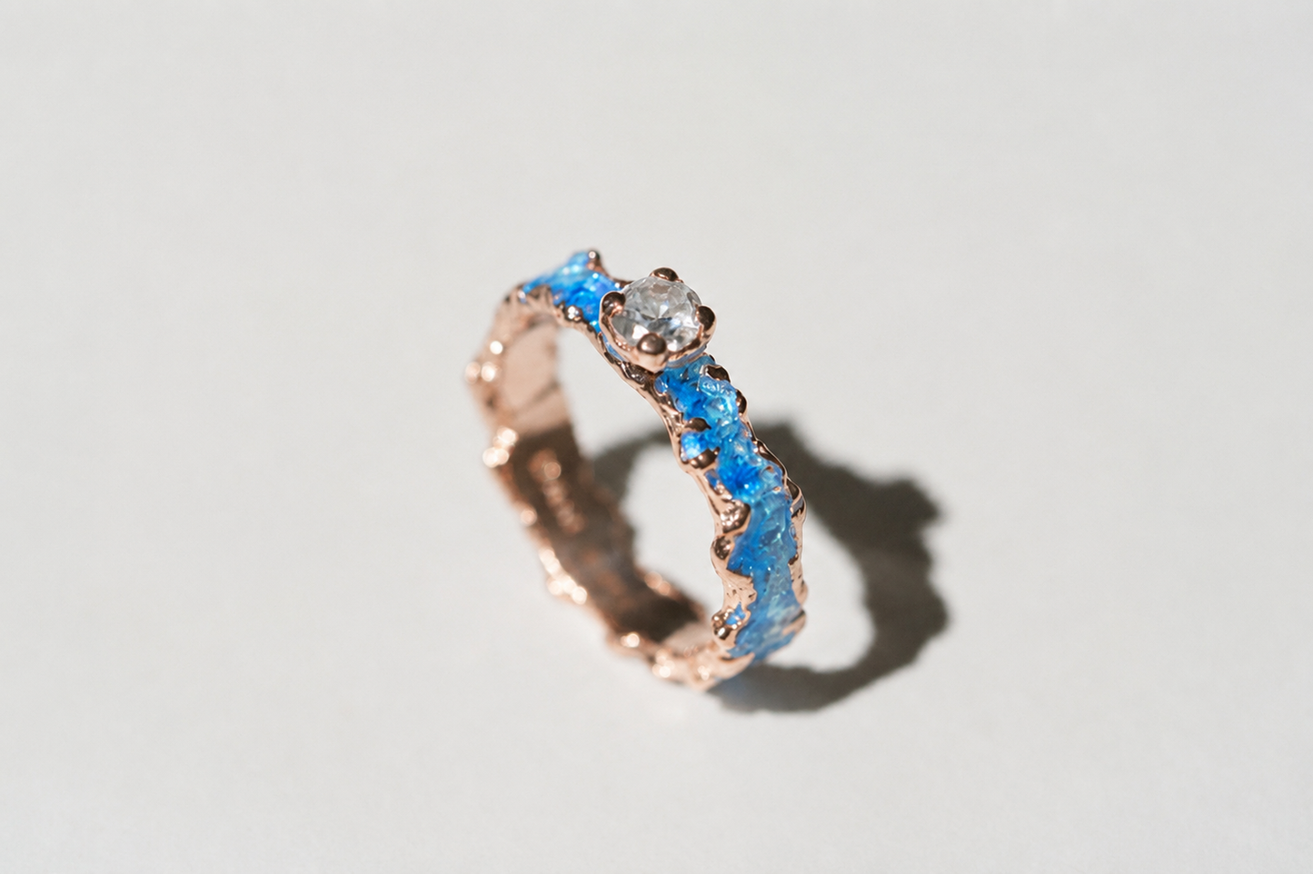 Ring "Wave" (4 mm gemstone) blue