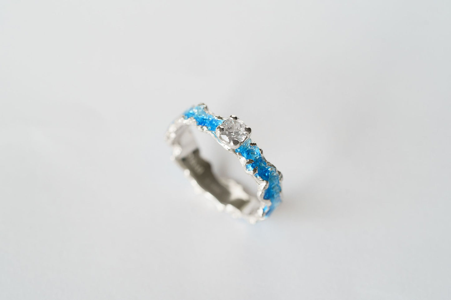 Ring "Wave" (4 mm gemstone) blue