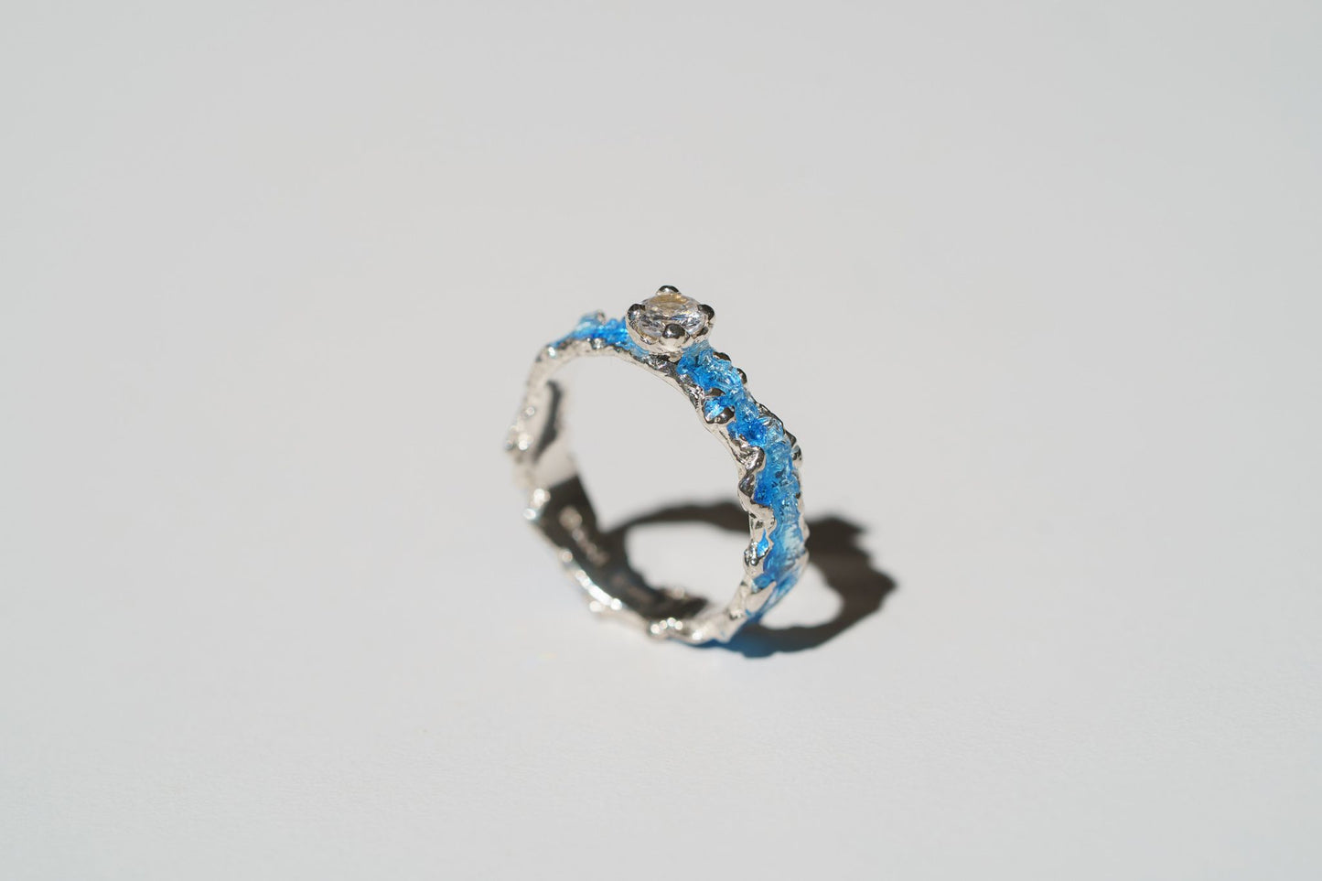 Ring "Wave" (4 mm gemstone) blue