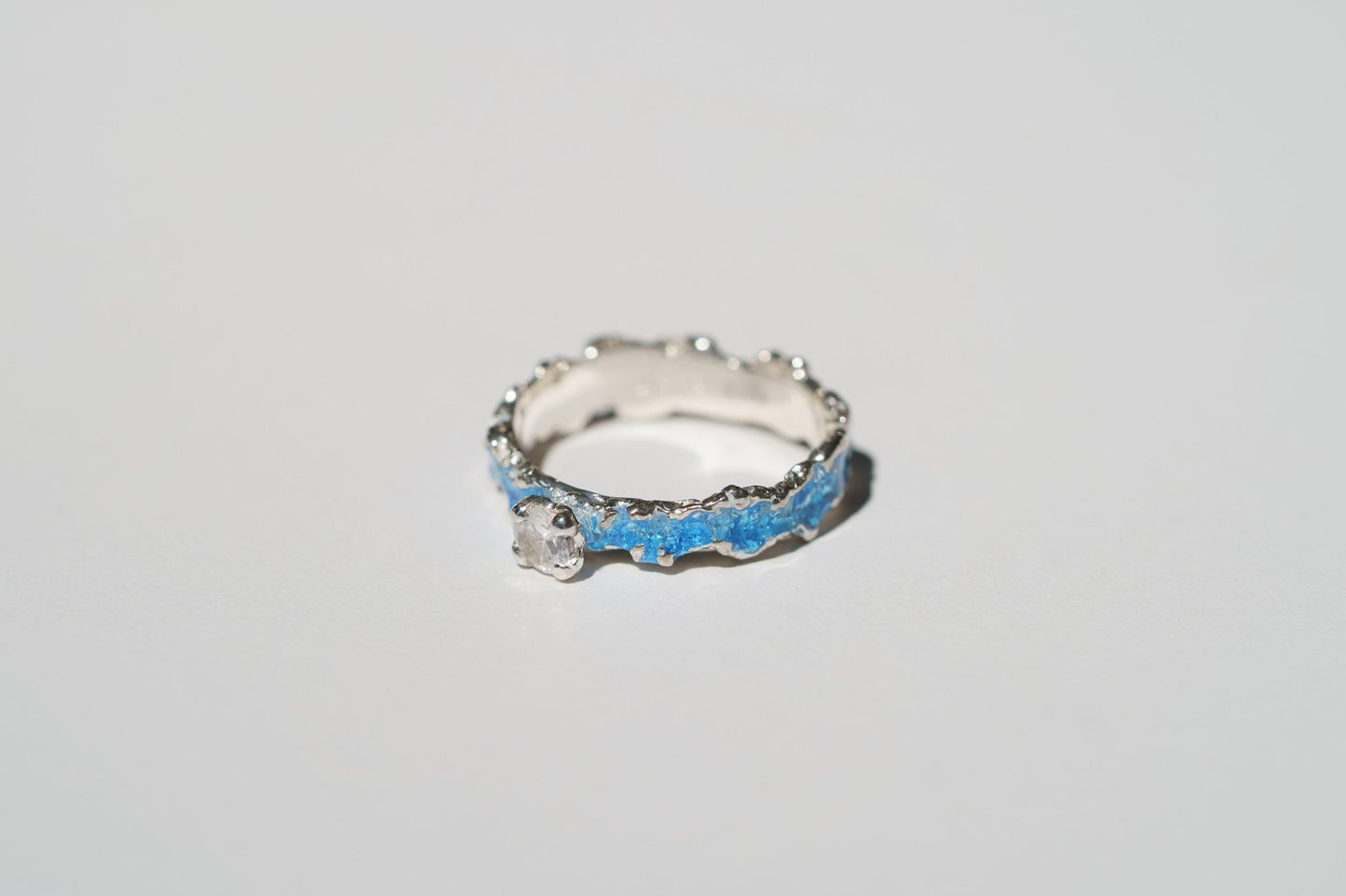 Ring "Wave" (4 mm gemstone) blue