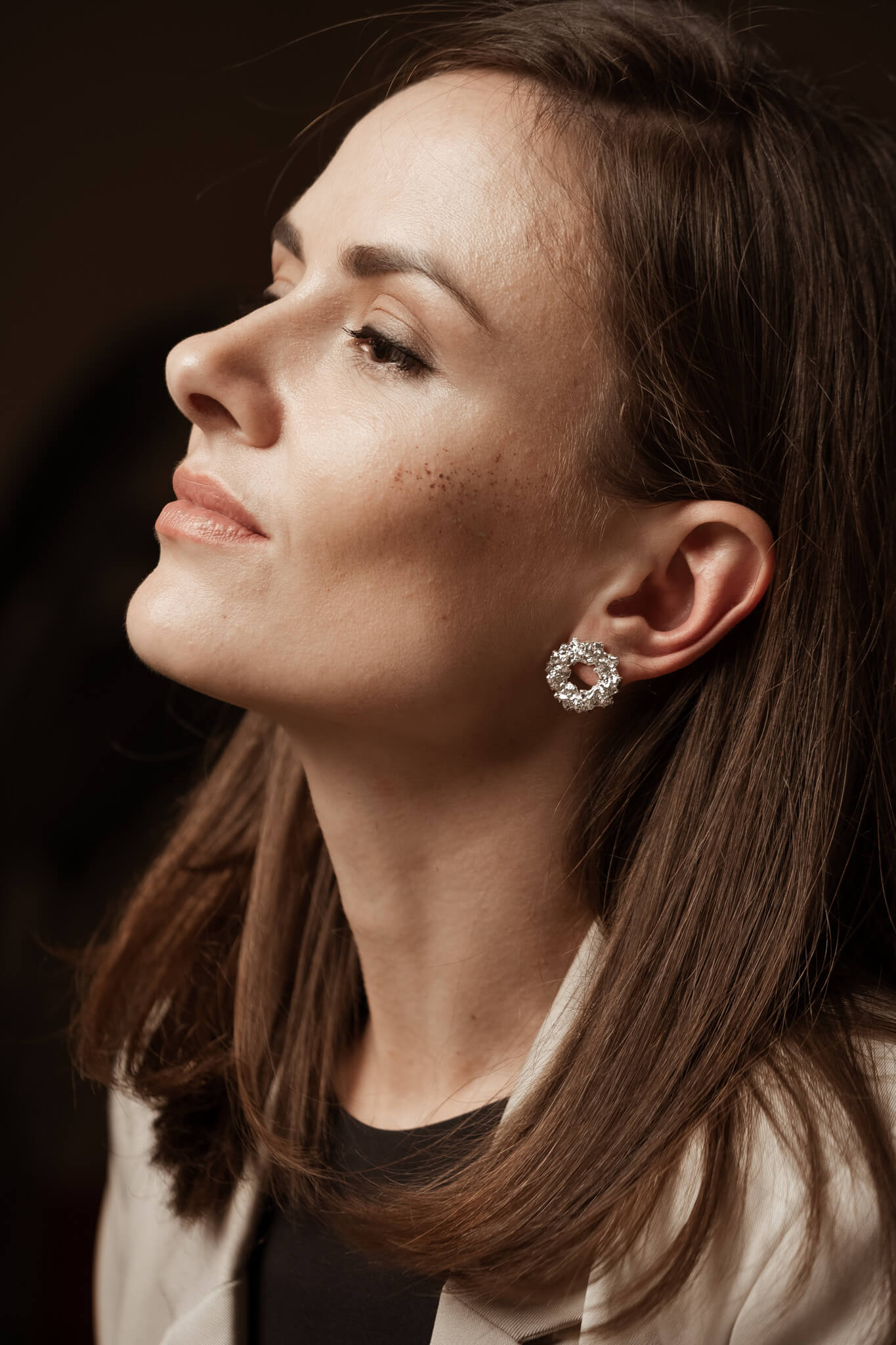 Stud earrings "Asteroid cluster"