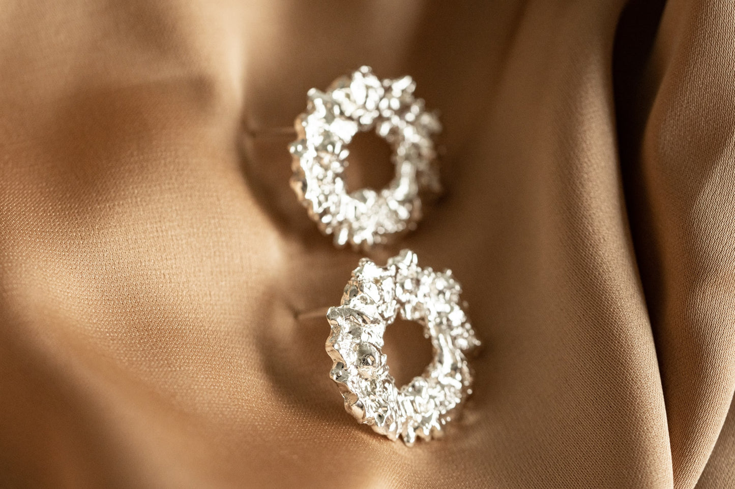 Stud earrings "Asteroid cluster" light