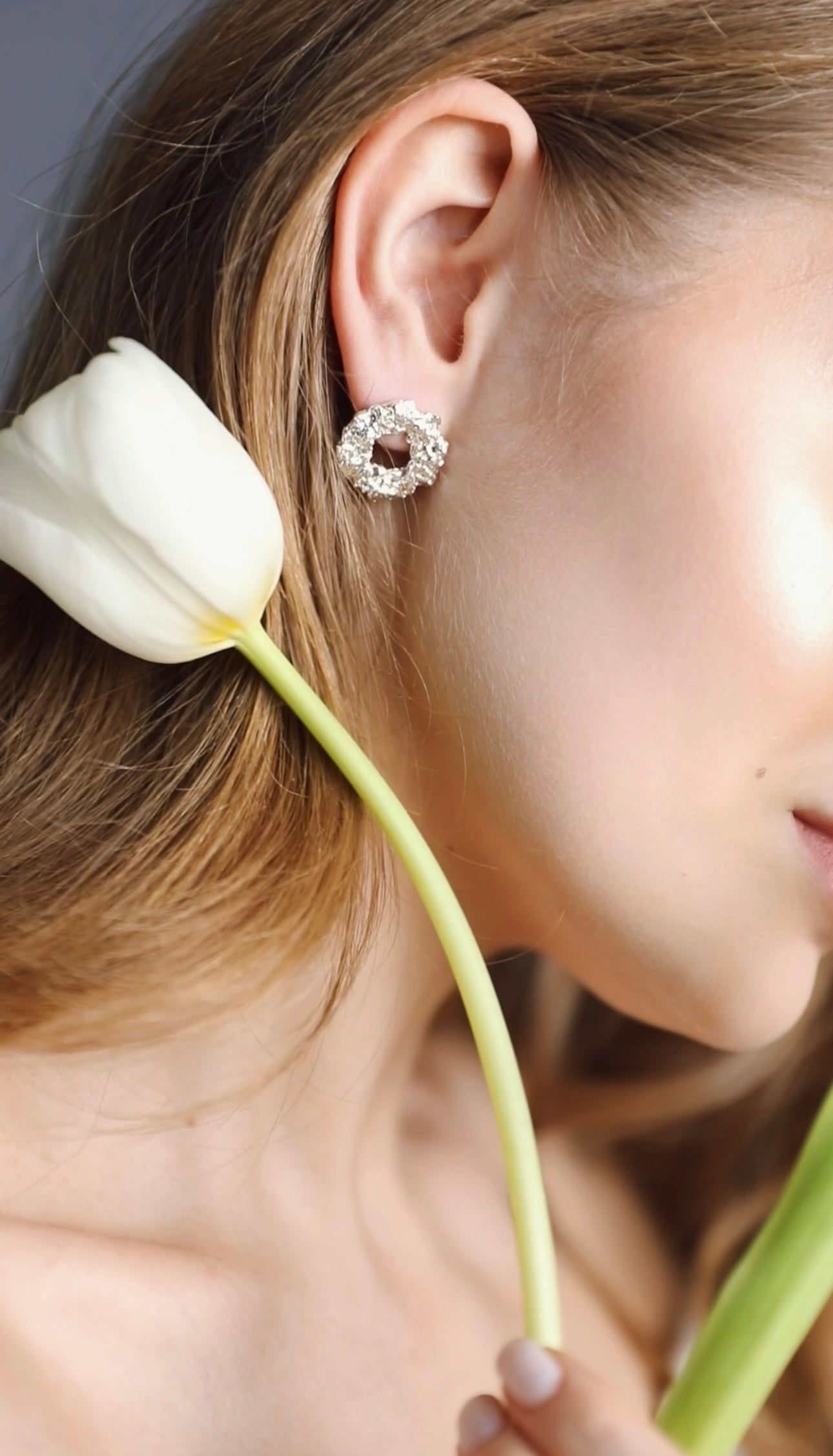 Stud earrings "Asteroid cluster"