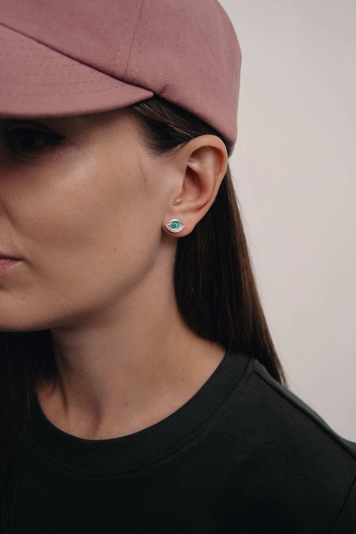 Stud monoearring "View of my forest" (12 mm)