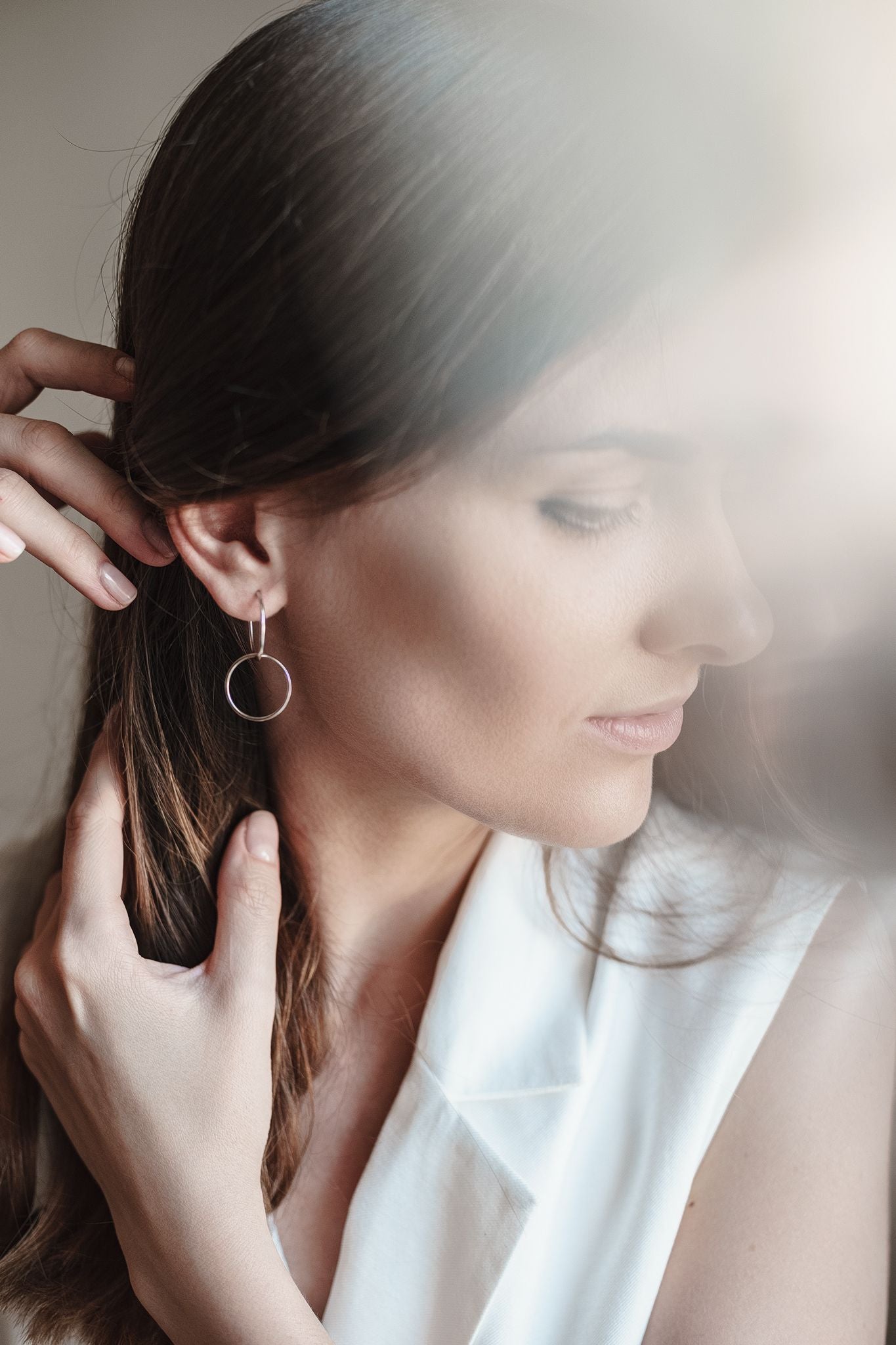 Transforming earrings "Double ring"