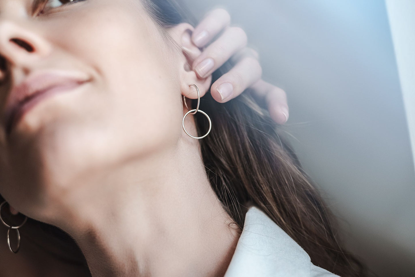 Transforming earrings "Double ring"