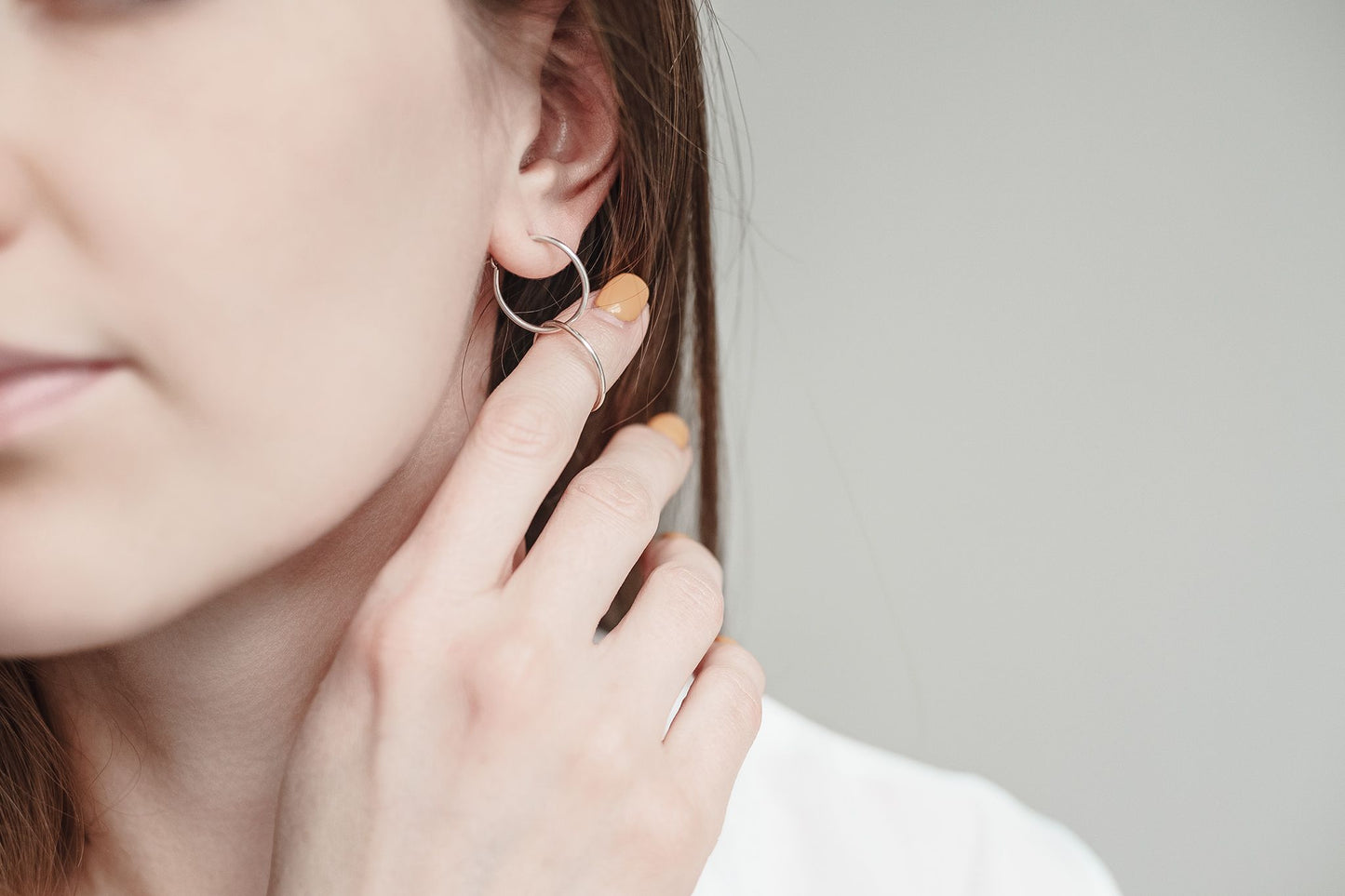 Transforming earrings "Double ring"