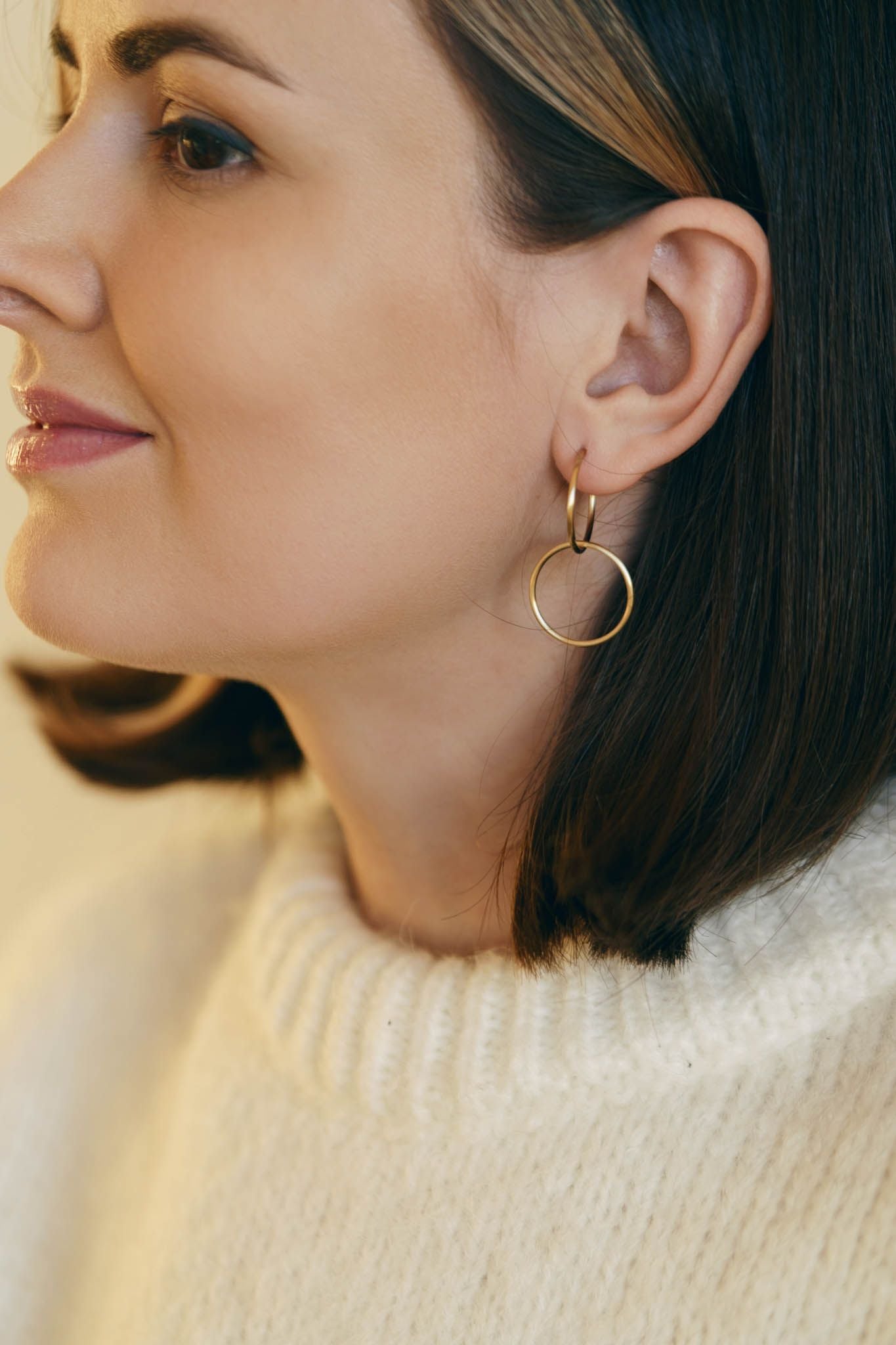 Transforming earrings "Double ring"