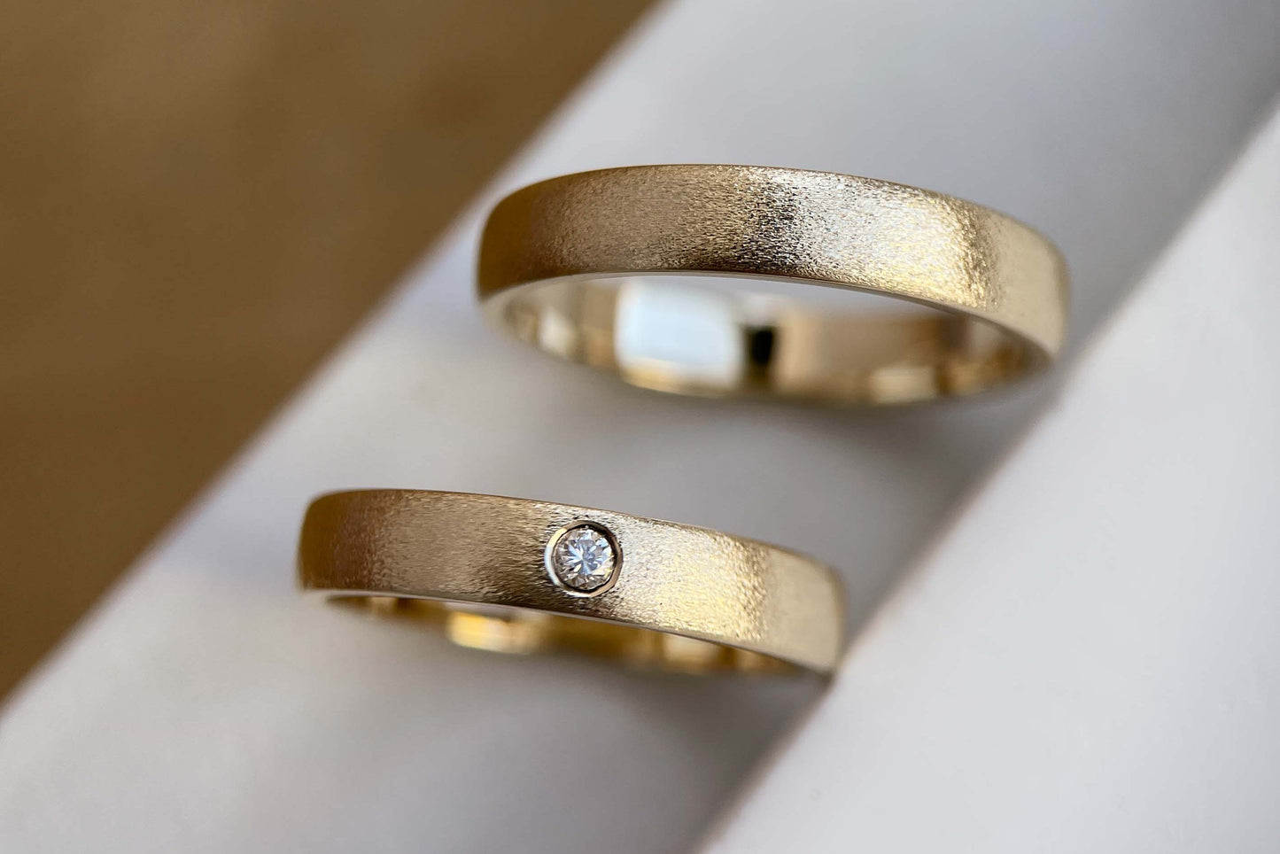 Wedding ring "Simple" (3 mm) brushed, rounded