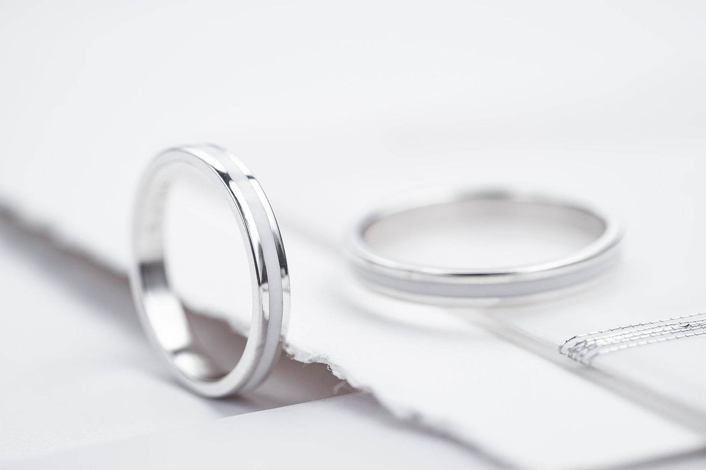 Wedding ring "Stripe" (3 mm) with enamel