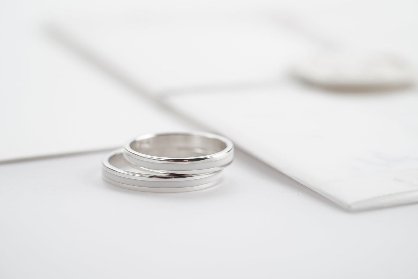 Wedding ring "Stripe" (3 mm) with enamel