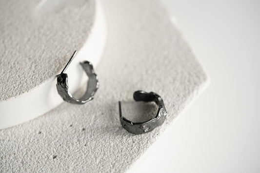 Congo earrings "Asteroid" blackened
