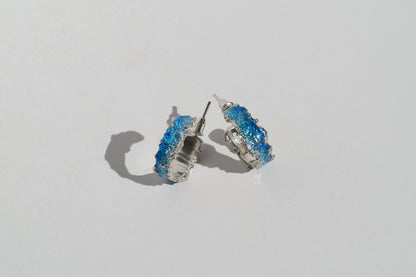 Congo earrings "Wave" (6 mm/15 mm) blue