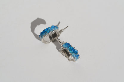 Congo earrings "Wave" (6 mm/15 mm) blue