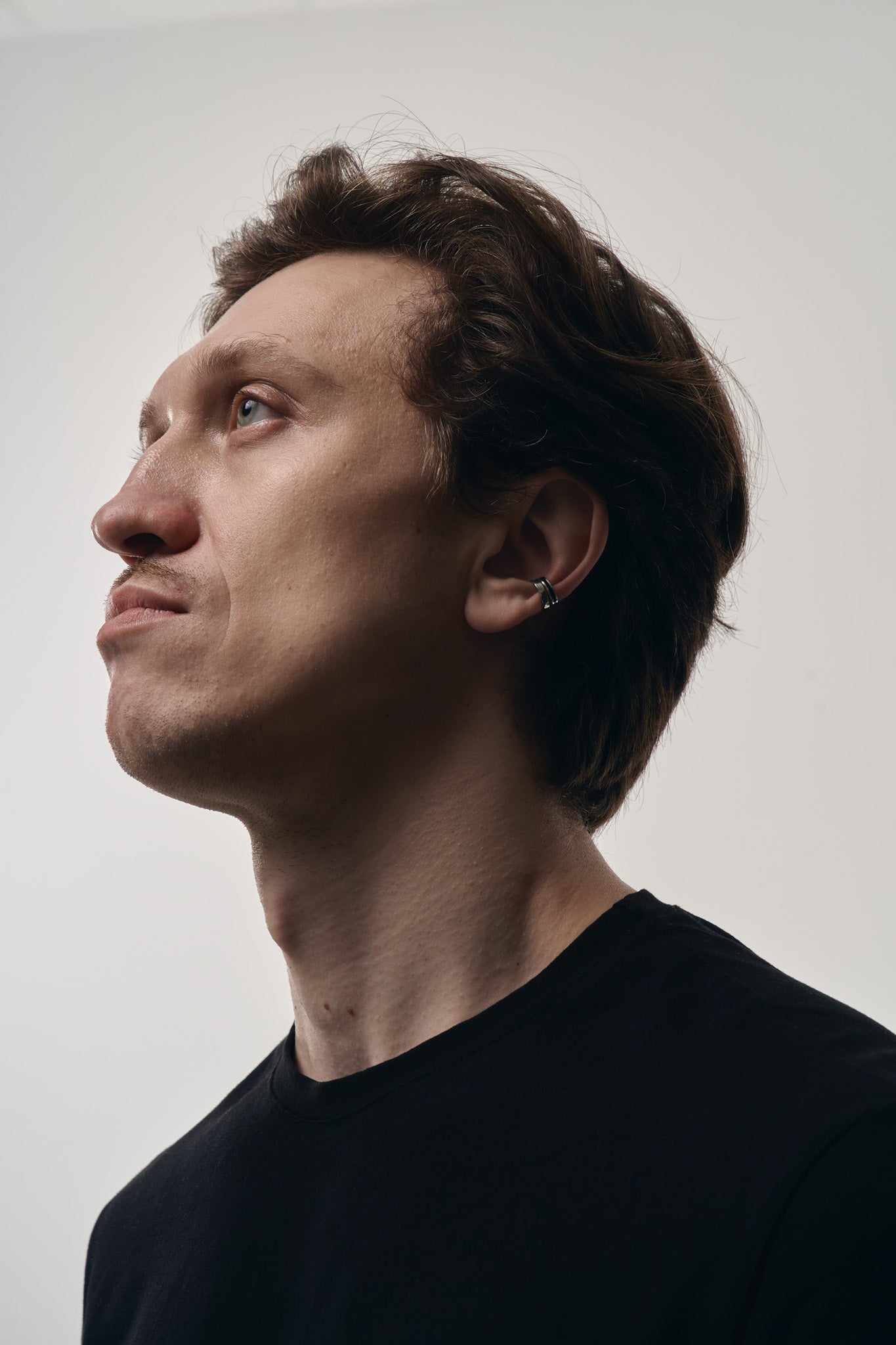 Cuff "Stripe" with black enamel