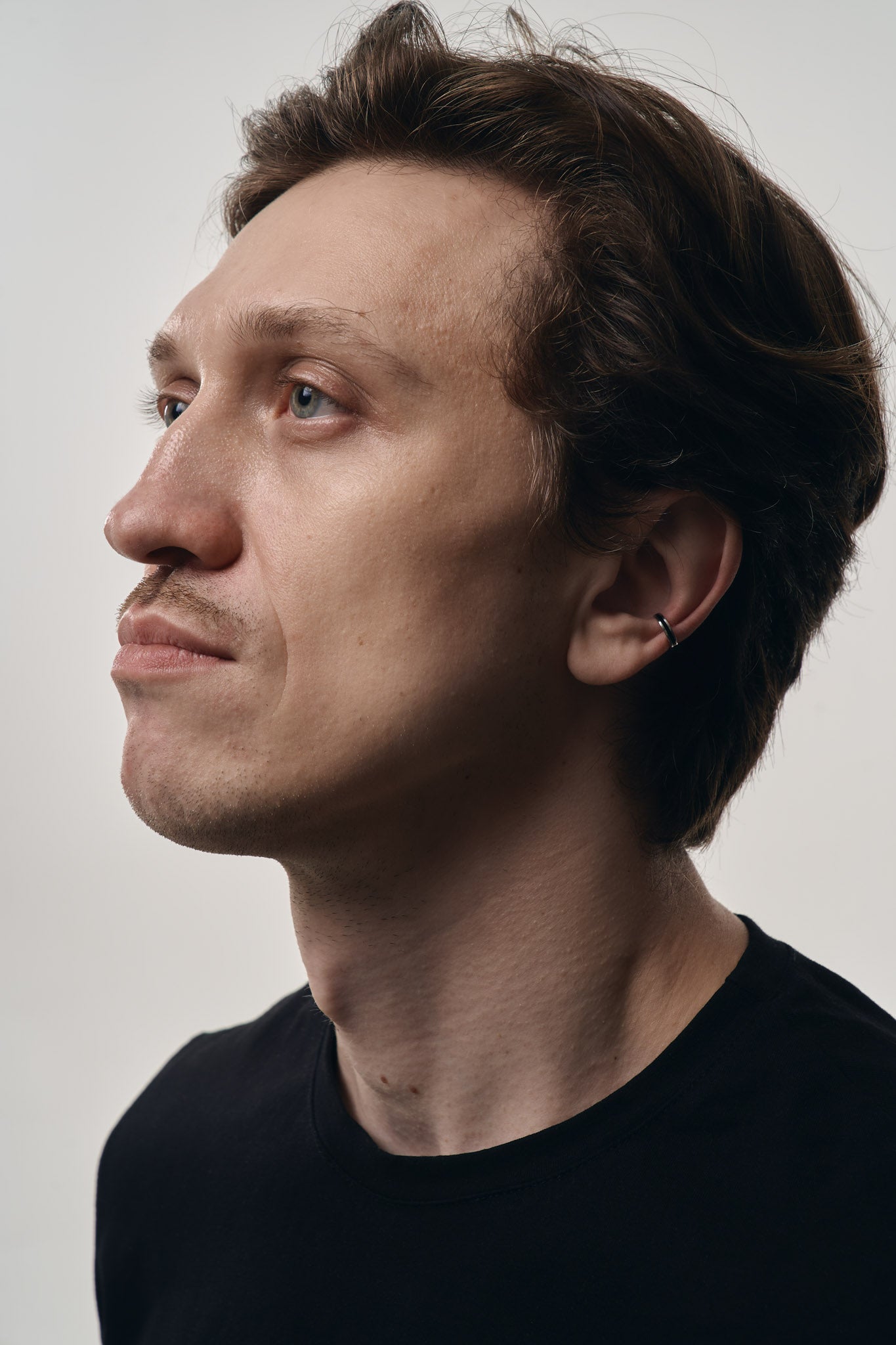 Cuff "Stripe" with black enamel