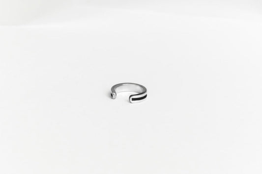 Cuff "Stripe" with black enamel