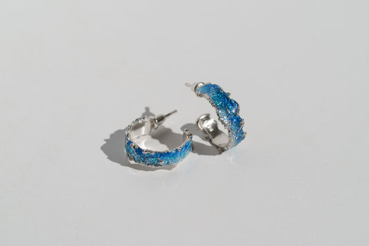 Congo earrings "Wave" (6 mm/20 mm) blue