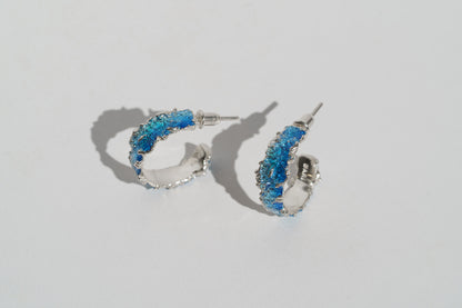 Congo earrings "Wave" (6 mm/20 mm) blue
