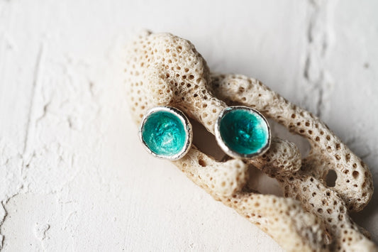 Earrings "Sea" (9 mm) emerald