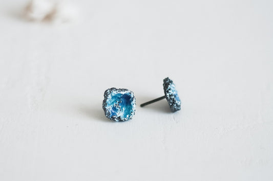 Earrings "Storm" blue blackened