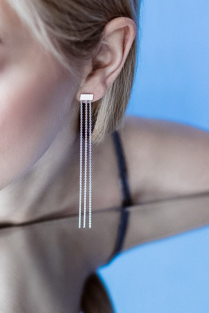 Earrings "Three strings"