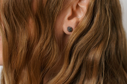 Earrings "Anthracite" (6 mm) blackened