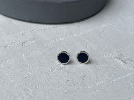 Stud earrings "Circle" (10 mm) with enamel