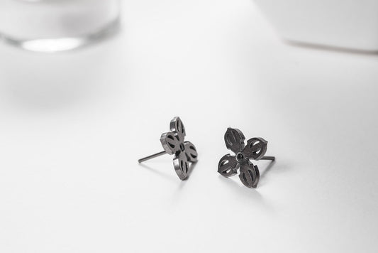 Stud Earrings "Black Vajra" (11 mm)