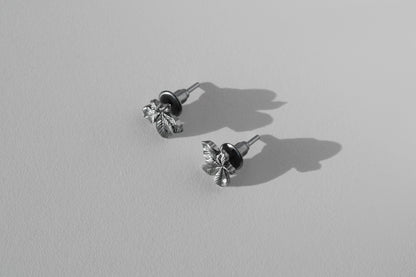 Earrings “Chestnut Leaf” (10 mm) blackened